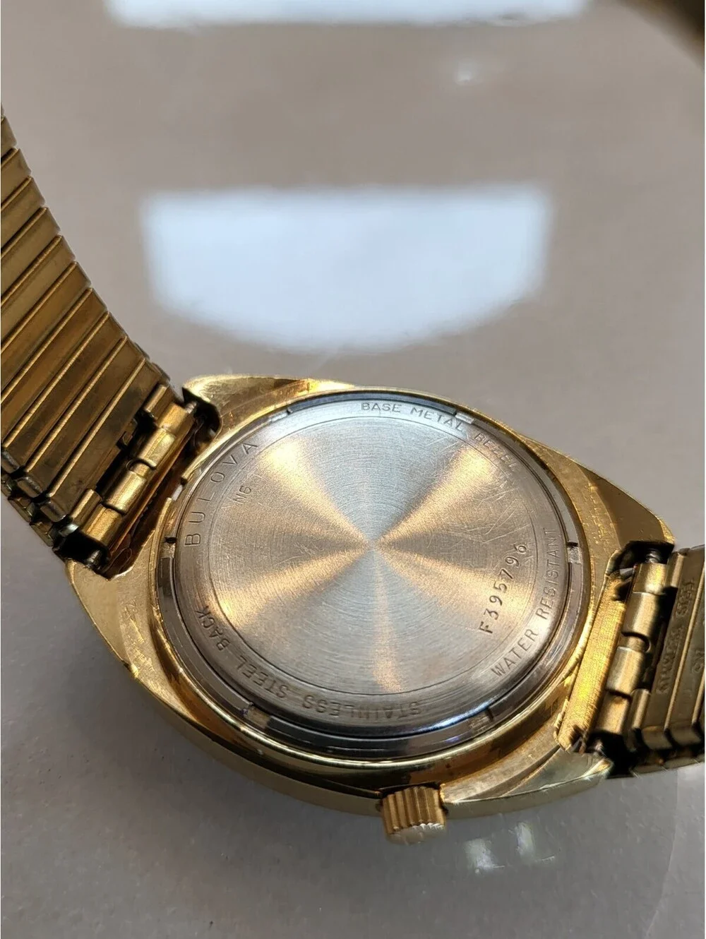 Vtg Bulova Accutron Electronic Timing fork Mens Watch 35mm Goldtone Working EUC